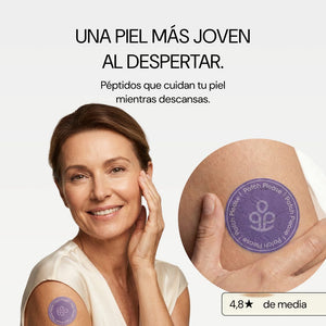 Una piel más joven al despertar: mujer con parche Anti-Aging Please
