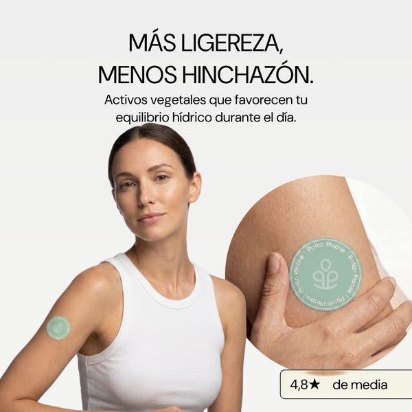Más ligereza, menos hinchazón: mujer con parche Depuff Please