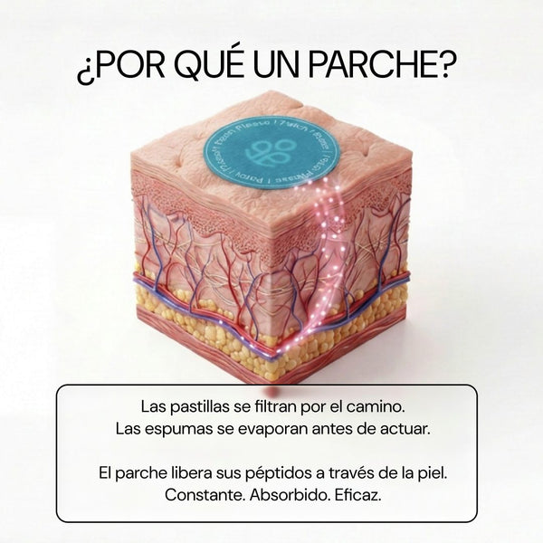 ¿Por qué un parche? Los péptidos se liberan a través de la piel